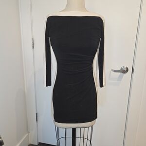 Ralph Lauren Black and Cream 3/4 Sleeve Dress